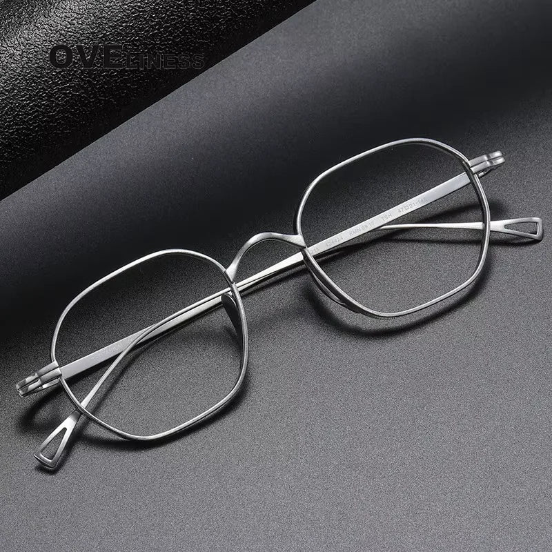 Oveliness Women's Full Rim Square Polygon Titanium Eyeglasses 9917 Full Rim Oveliness