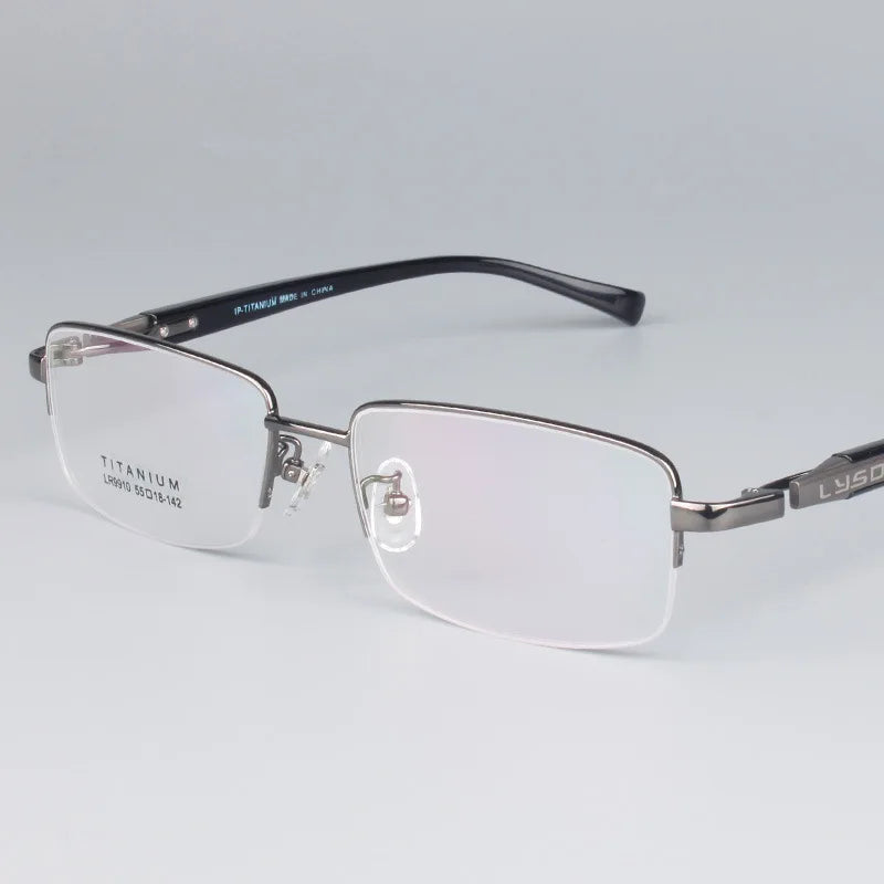 Bclear Men's Semi Rim Square Titanium Eyeglasses 59910