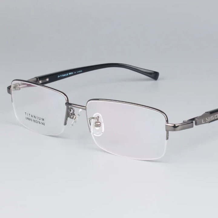 Bclear Men's Semi Rim Square Titanium Eyeglasses 59910
