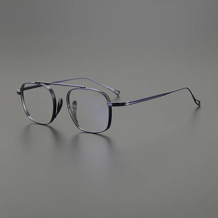 Gatenac Unisex Full Rim Small Square Titanium Eyeglasses Gxyj1474 Full Rim Gatenac