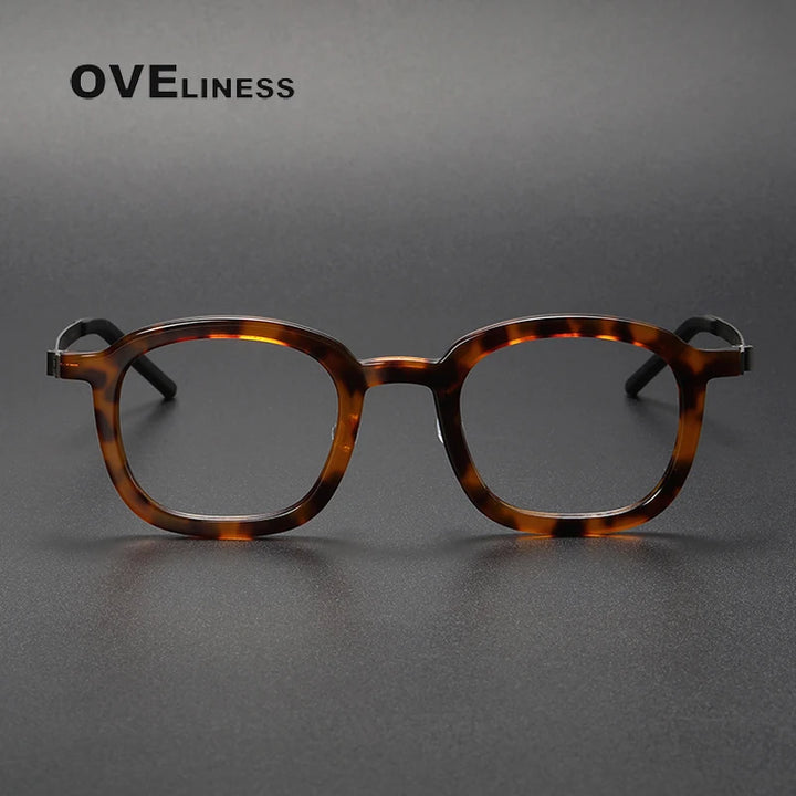 Oveliness Unisex Full Rim Square Acetate Titanium Eyeglasses 1050 Full Rim Oveliness