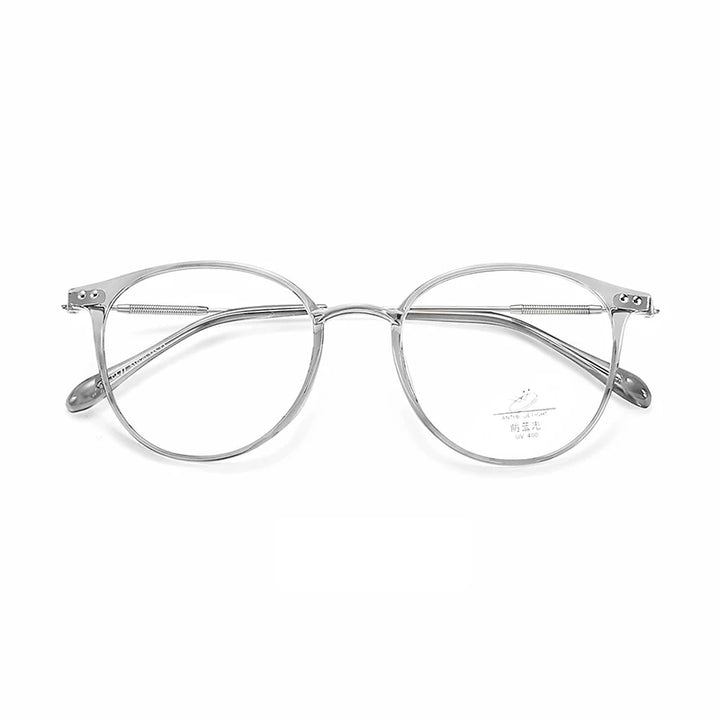 Xbora Unisex Full Rim Round Tr 90 Alloy Eyeglasses 9531