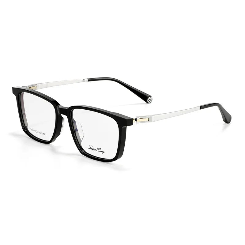 Nobler Unisex Full Rim Square Acetate Titanium Eyeglasses 71070 Full Rim Nobler C1