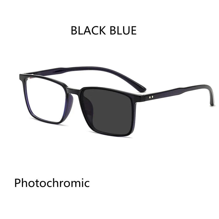 Kocolior Unisex Full Rim Square Acetate Tr 90 Hyperopic Reading Glasses D115 Reading Glasses Kocolior Photochromic Blue China 0