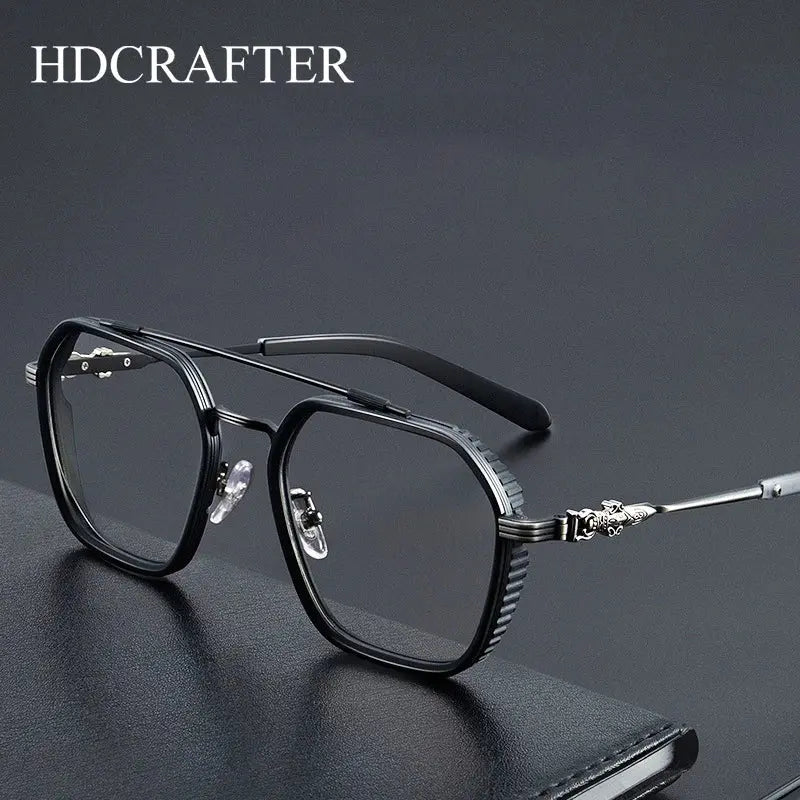 Hdcrafter Men's Titanium 82056 Prescription Eyeglasses | FuzWeb