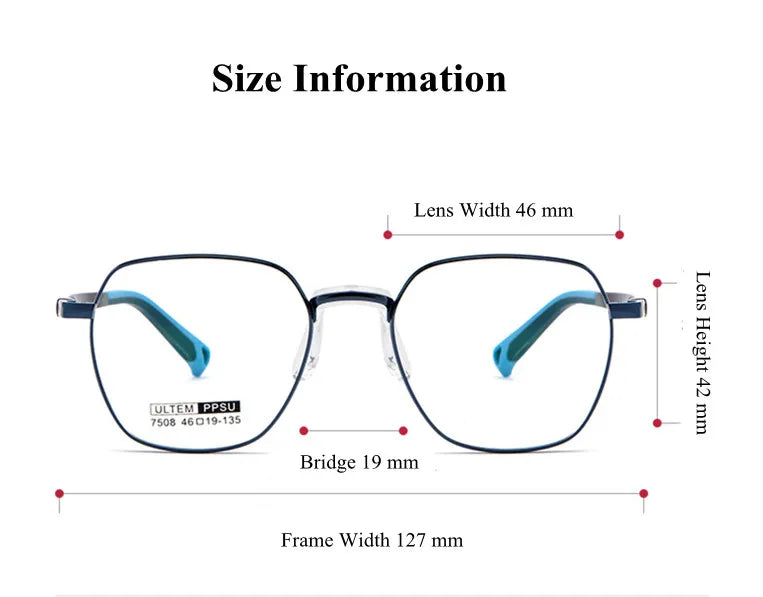 Chashma Ottica Children's Unisex Full Rim Polygon Steel Eyeglasses 750811