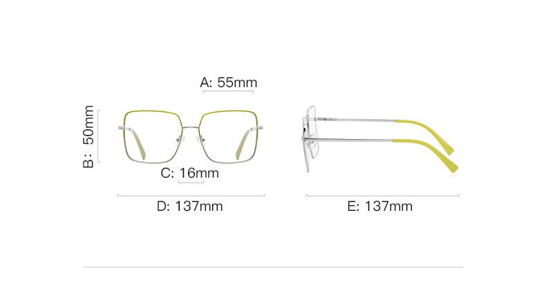 CCspace Unisex Full Rim Square Spring Hinge Alloy Eyeglasses 56270 Full Rim CCspace