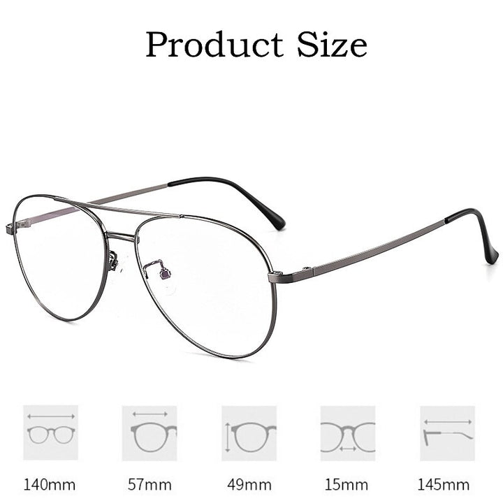 Yimaruili Unisex Full Rim Oval Double Bridge Titanium  Eyeglasses 2194 Full Rim Yimaruili Eyeglasses