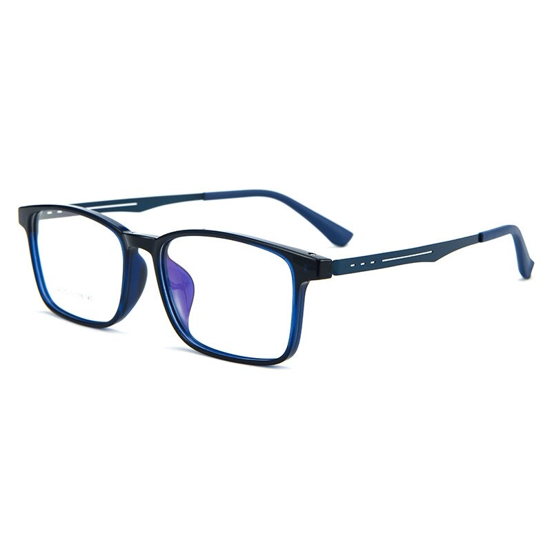 Yimaruili Unisex Full Rim Square Tr 90 Titanium Alloy Eyeglasses A1002 Full Rim Yimaruili Eyeglasses Blue  