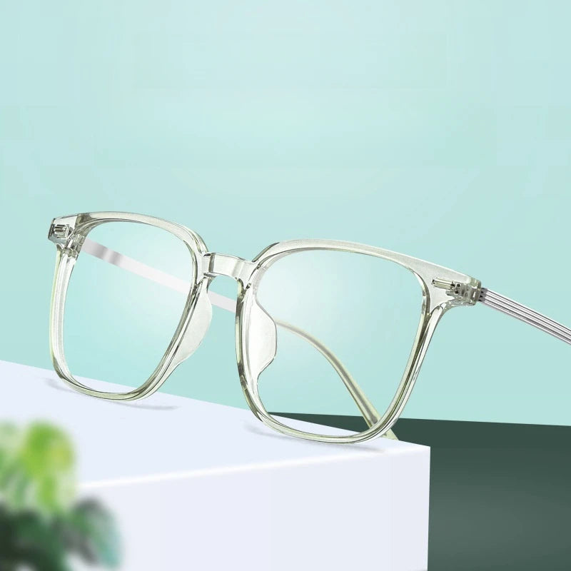 Yimaruili Unisex Full Rim Square Tr 90 Titanium Alloy Eyeglasses 86077