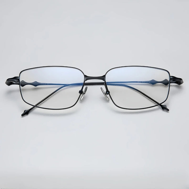 Yimaruili Unisex Full Rim Big Square Titanium Eyeglasses 43005