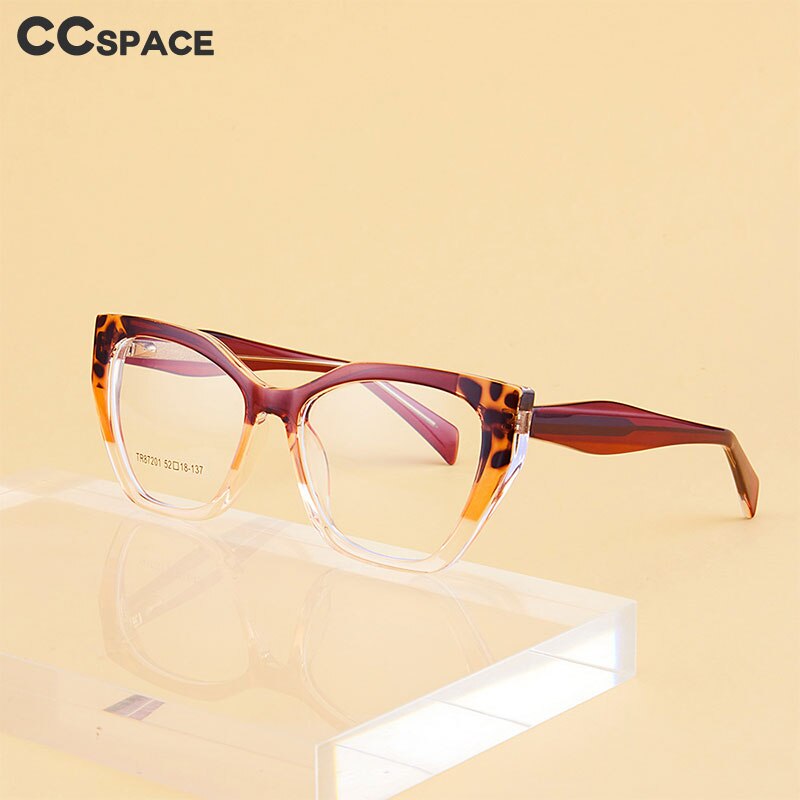 CCspace Unisex Full Rim Square Acetate Eyeglasses 56455 Full Rim CCspace