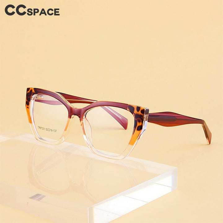 CCspace Unisex Full Rim Square Acetate Eyeglasses 56455 Full Rim CCspace