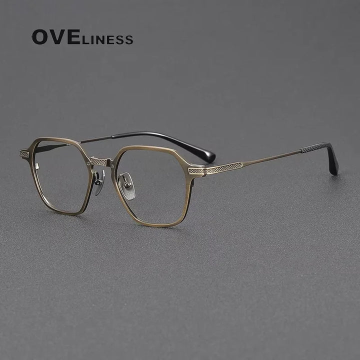 Oveliness Unisex Full Rim Polygon Acetate Titanium Eyeglasses 614425