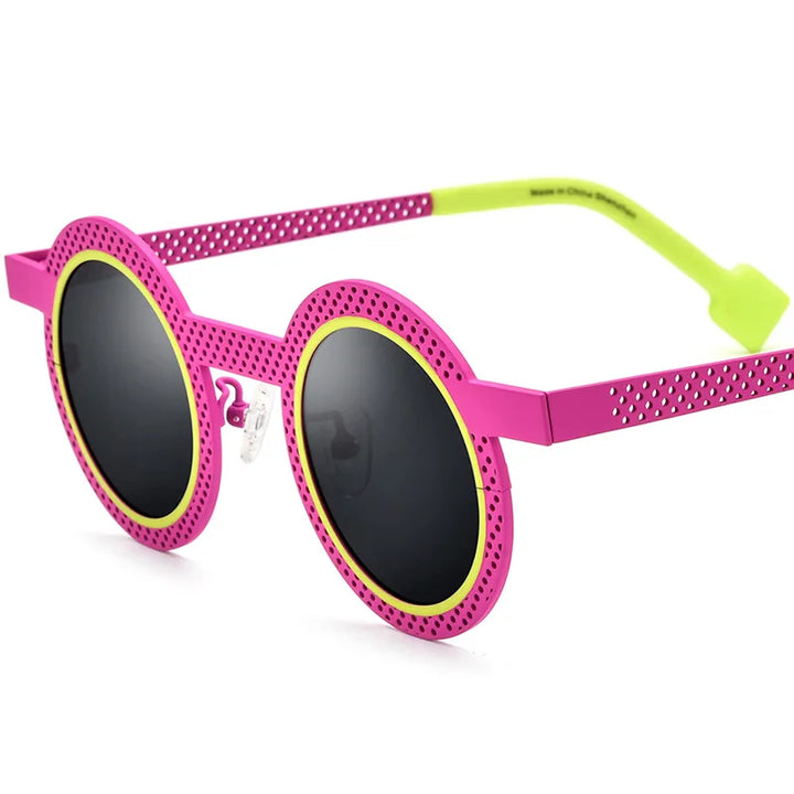 Nobler Women's Full Rim Round Titanium Polarized Sunglasses 1821 Sunglasses Nobler C4