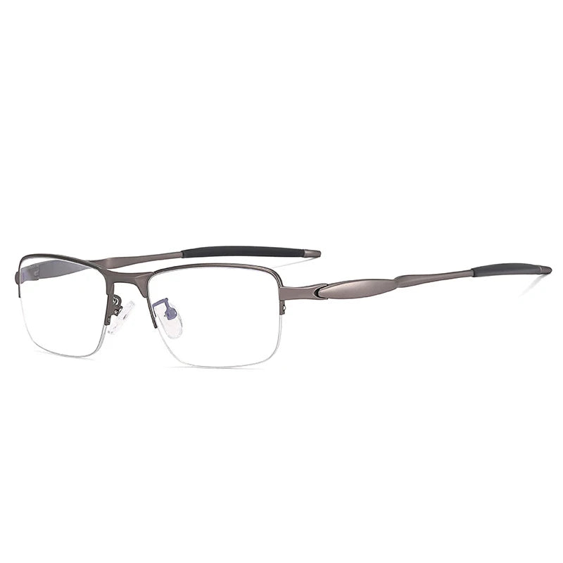 CCSpace Unisex Semi Rim Small Square Tr 90 Titanium Eyeglasses 57236 Semi Rim CCspace C2Gun  