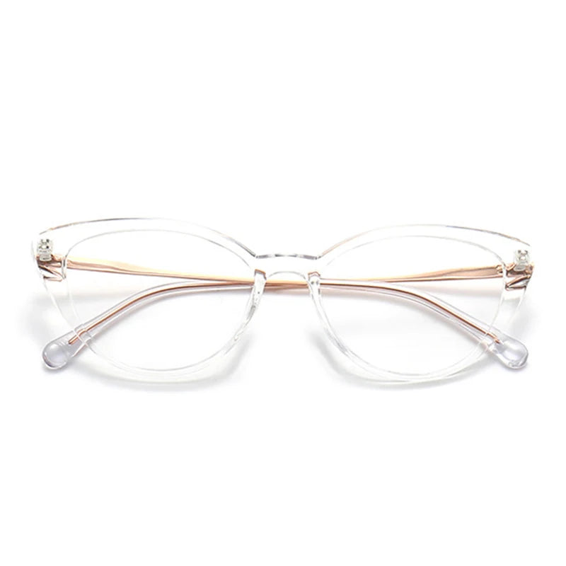 Hdcrafter Unisex Full Rim Oval Cat Eye Acetate Eyeglasses 48099 Full Rim Hdcrafter Eyeglasses Transparent