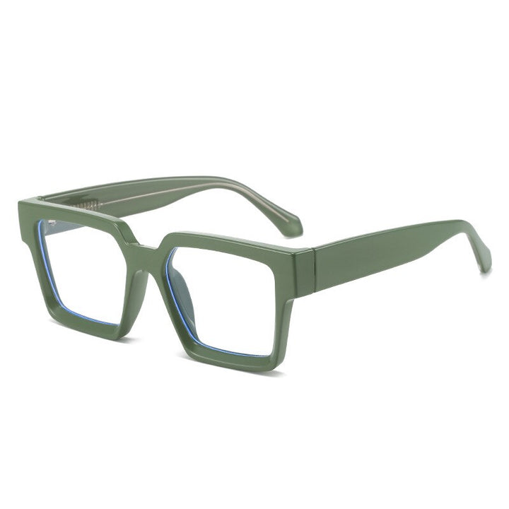 CCspace Unisex Full Rim Square PC Plastic Eyeglasses 56604 Full Rim CCspace C3Green