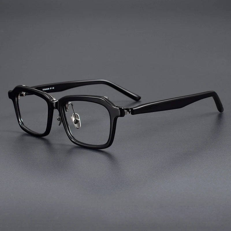 Muzz Unisex Full Rim Square Acetate Titanium Flip Up Eyeglasses 95258 Full Rim Muzz C1