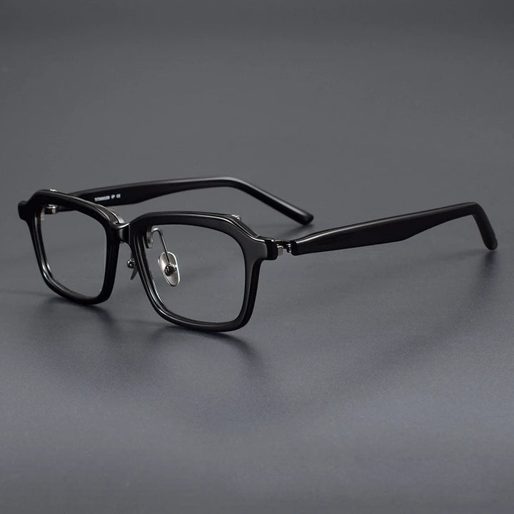 Muzz Unisex Full Rim Square Acetate Titanium Flip Up Eyeglasses 95258 Full Rim Muzz C1