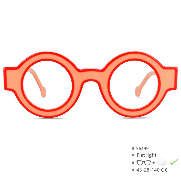 CCspace Women's Full Rim Round Acetate Eyeglasses 56499 Full Rim CCspace C2Pink