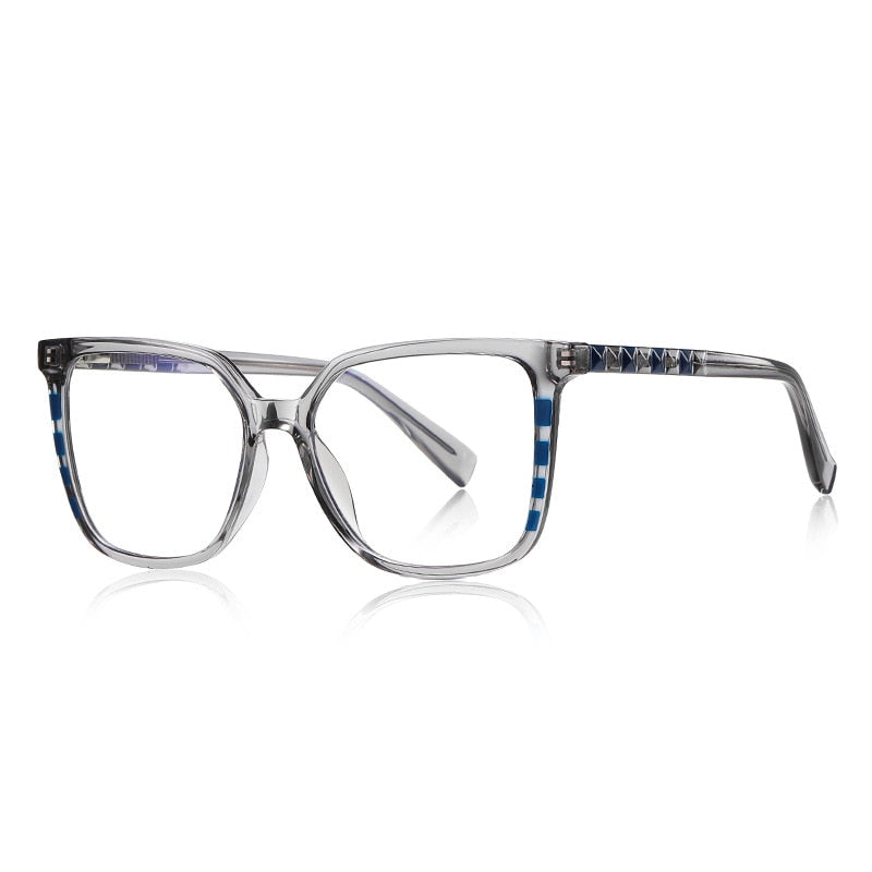 CCspace Unisex Full Rim Square Cat Eye Tr 90 Titanium Eyeglasses 56801 Full Rim CCspace C6Grey