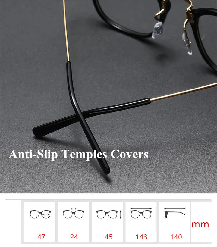 Black Mask Unisex Full Rim Square Titanium Acetate Eyeglasses G806 Full Rim Black Mask