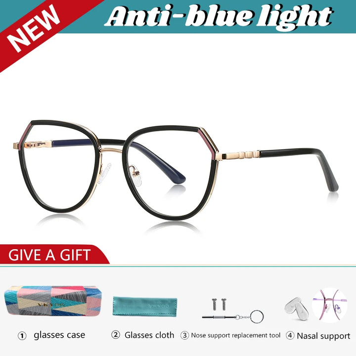 Vicky Unisex Full Rim Polygon Tr 90 Titanium Reading Glasses 83130