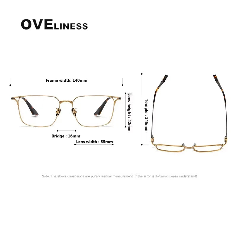 Oveliness Unisex Full Rim Square Titanium Eyeglasses 81001