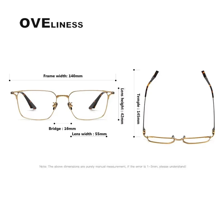 Oveliness Unisex Full Rim Square Titanium Eyeglasses 81001