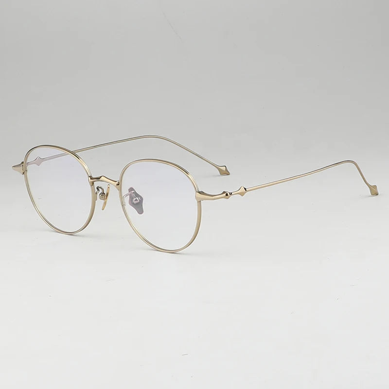 Muzz Unisex Full Rim Round Titanium Ip Plated Eyeglasses Ep87 Full Rim Muzz Gold