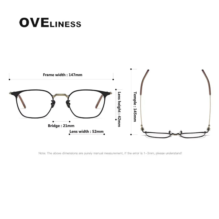 Oveliness Men's Full Rim Polygon Square Titanium Eyeglasses 67162