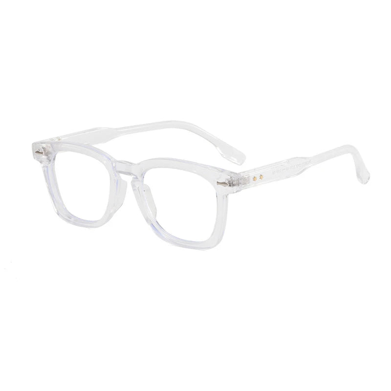 Kocolior Men's Full Rim Square Acetate Hyperopic Reading Glasses 3670 Reading Glasses Kocolior Transparent 0