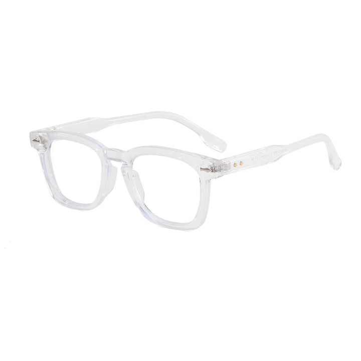 Kocolior Men's Full Rim Square Acetate Hyperopic Reading Glasses 3670 Reading Glasses Kocolior Transparent 0 