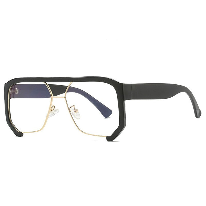 CCspace Unisex Semi Rim Square Tr 90 UV400 Sunglasses 56217 Sunglasses CCspace Sunglasses C10BlackAntiBlue