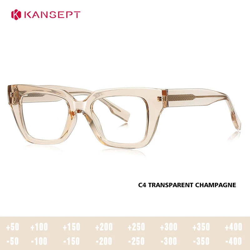 Kansept Women's Full Rim Square Tr 90 Alloy Reading Glasses 94001