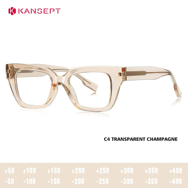 Kansept Women's Full Rim Square Tr 90 Alloy Reading Glasses 94001