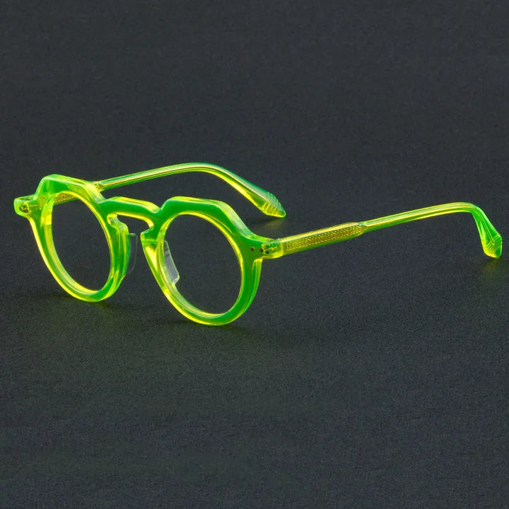 CCspace Women's Full Rim Flat Top Round Acetate Eyeglasses 56936 Full Rim CCspace C2Green