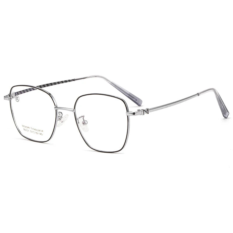 Xbora Women's Full Rim Polygon Square Titanium Alloy Eyeglasses 86001
