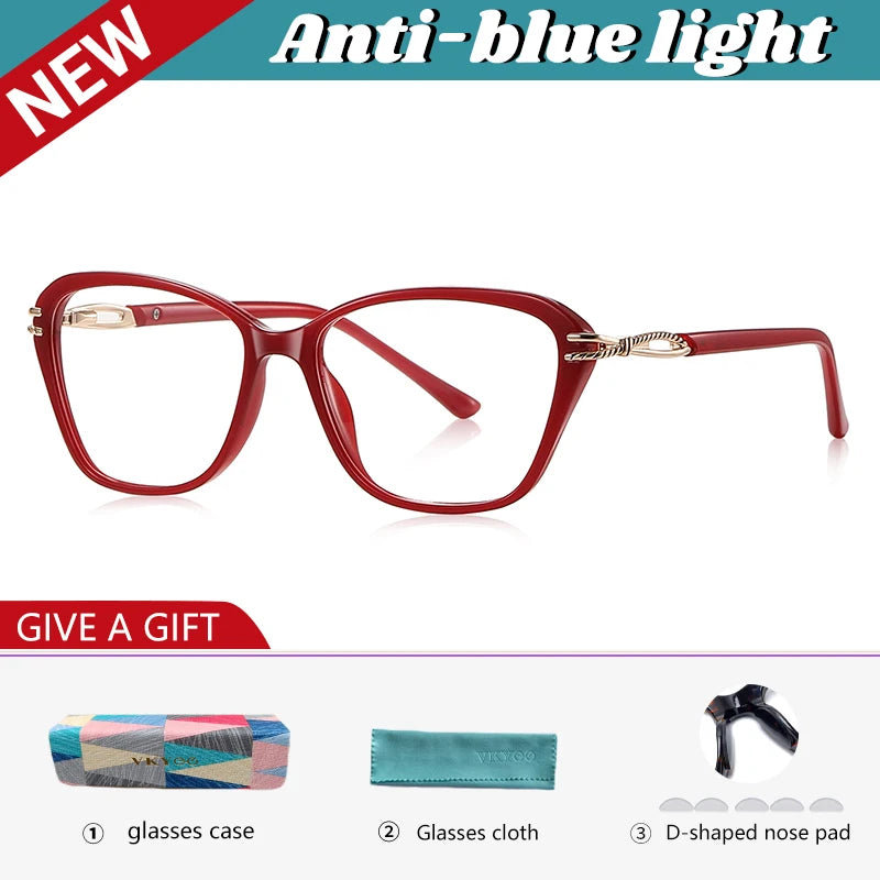 Vicky Women's Full Rim Polygon Square Tr 90 Alloy Reading Glasses 77237