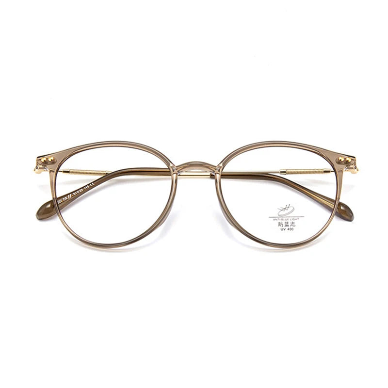 Xbora Unisex Full Rim Round Tr 90 Alloy Eyeglasses 9531