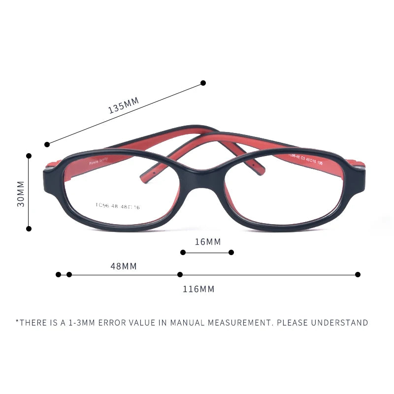 Secg Unisex Children's Full Rim Oval Silicone Titanium Eyeglasses 219648