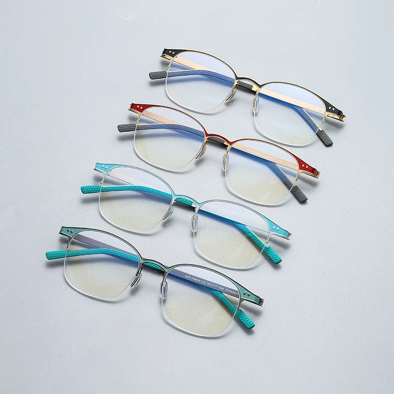 Gatenac Unisex Semi Rim Square Eyeglasses  Gxyj1146 Semi Rim Gatenac