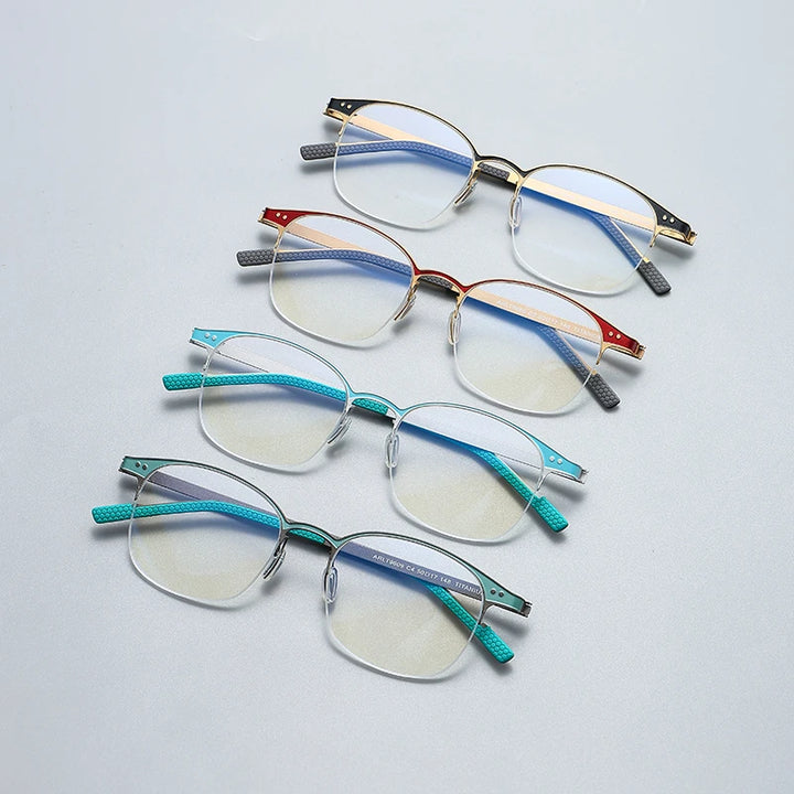 Gatenac Unisex Semi Rim Square Eyeglasses  Gxyj1146 Semi Rim Gatenac