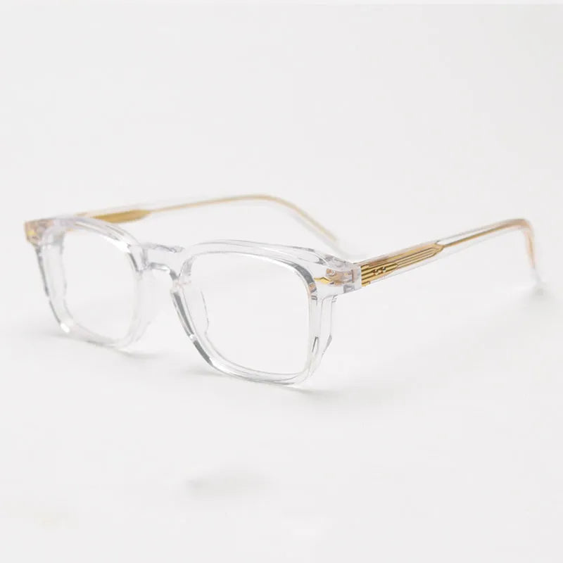 CCspace Unisex Full Rim Square Acetate Eyeglasses 56835 Full Rim CCspace C2Clear