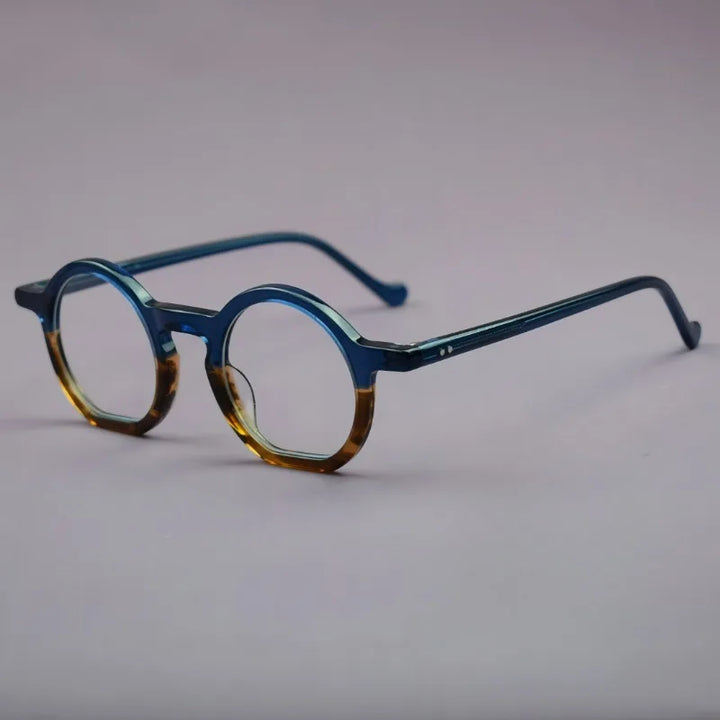 Hewei Women's Full Rim Flat Bottom Round Acetate Eyeglasses 913722