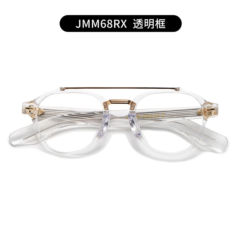 Nobler Unisex Full Rim Round Double Bridge Titanium Acetate Eyeglasses J068 Full Rim Nobler C5