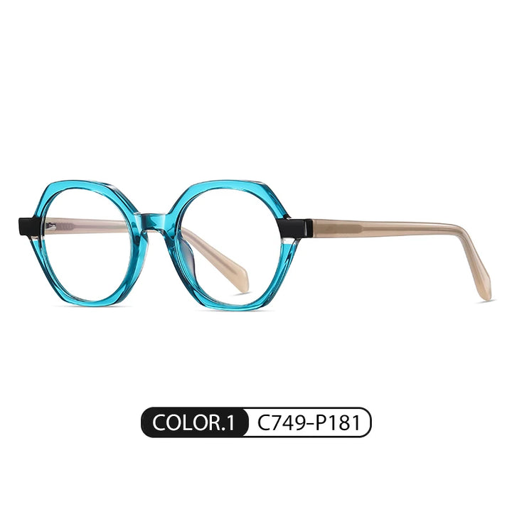 Gmei Women's Full Rim Polygon Acetate Eyegasses 8825 Full Rim Gmei Optical C749-P181