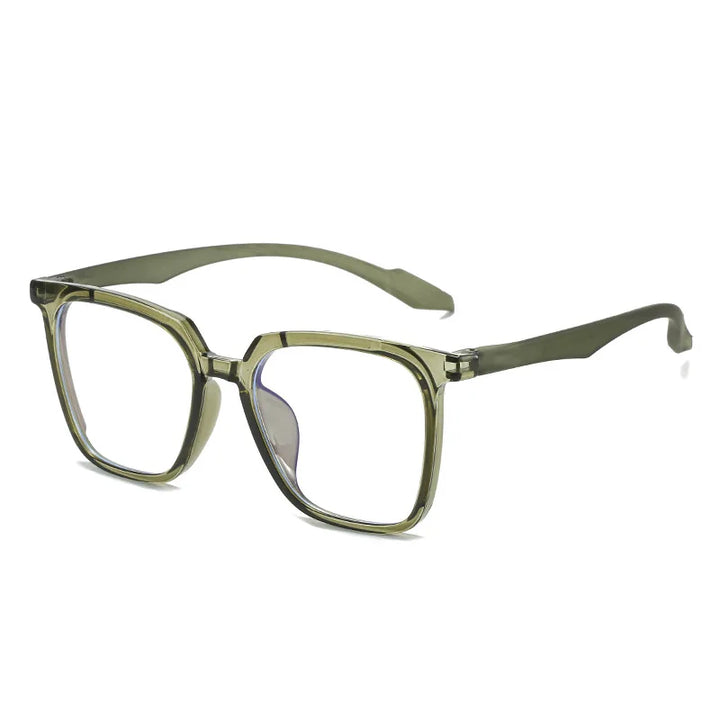Kocolior Unisex Full Rim Large Square Acetate Hyperopic Reading Glasses 81013 Reading Glasses Kocolior Green 0