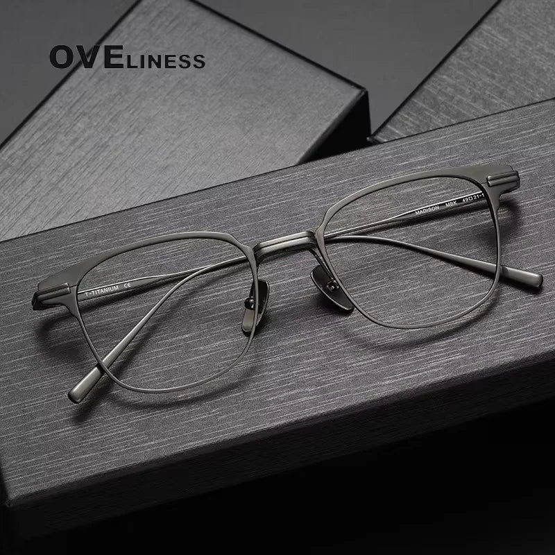 Oveliness Full Rim Square Acetate Titanium Eyeglasses 81409